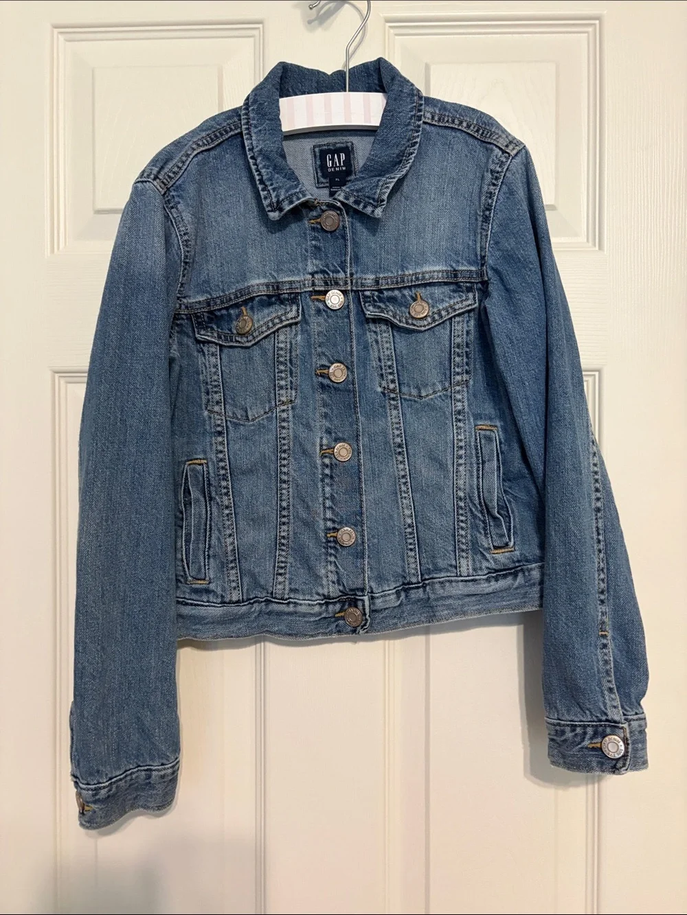 Gap girls jean jacket with snap buttons - Size XL